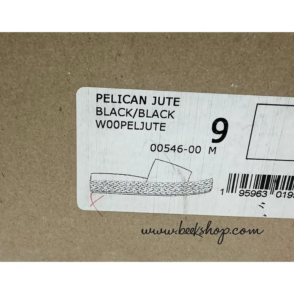 🆕Beek Pelican Jute Platform Slide Sandals Black